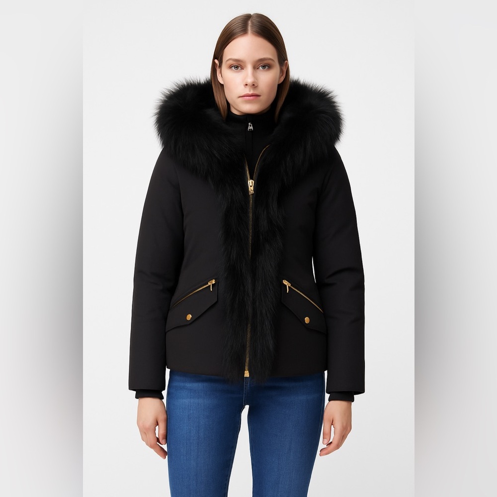 Rudsak Luxurious Black Fur-Trimmed Winter Coat - Picture 1 of 13
